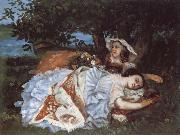Gustave Courbet Young Ladies on the Bank of the Seine Spain oil painting artist